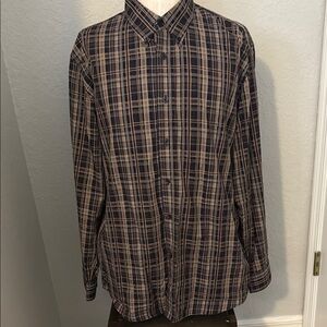 Men's Plaid Shirt - Black and Brown